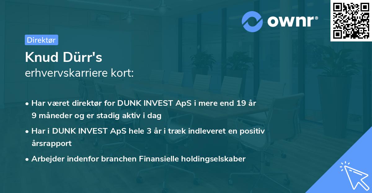 Knud Dürr's erhvervskarriere kort
