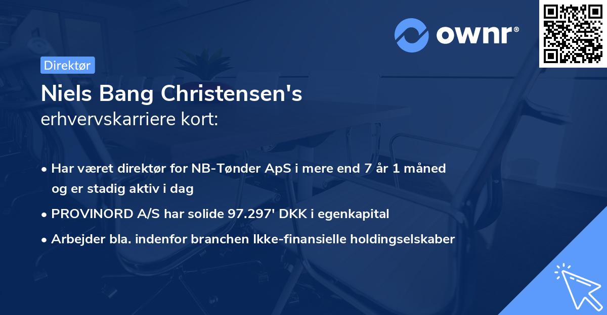Niels Bang Christensen's erhvervskarriere kort