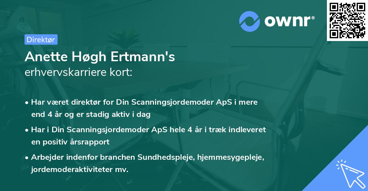 Anette Høgh Ertmann's erhvervskarriere kort