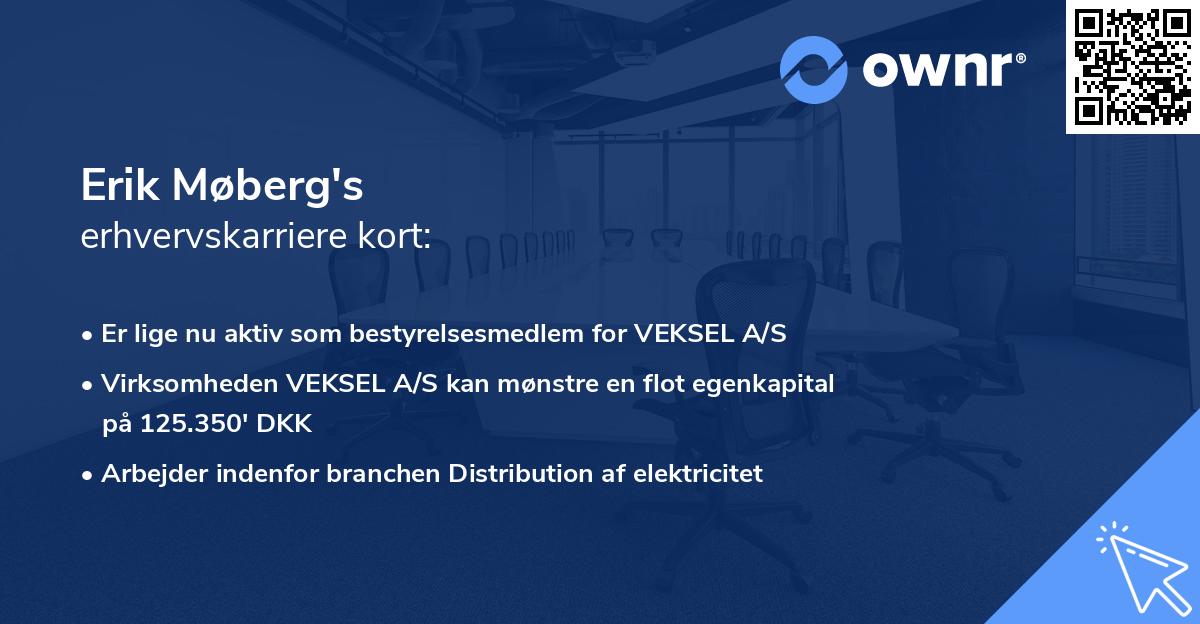 Erik Møberg's erhvervskarriere kort