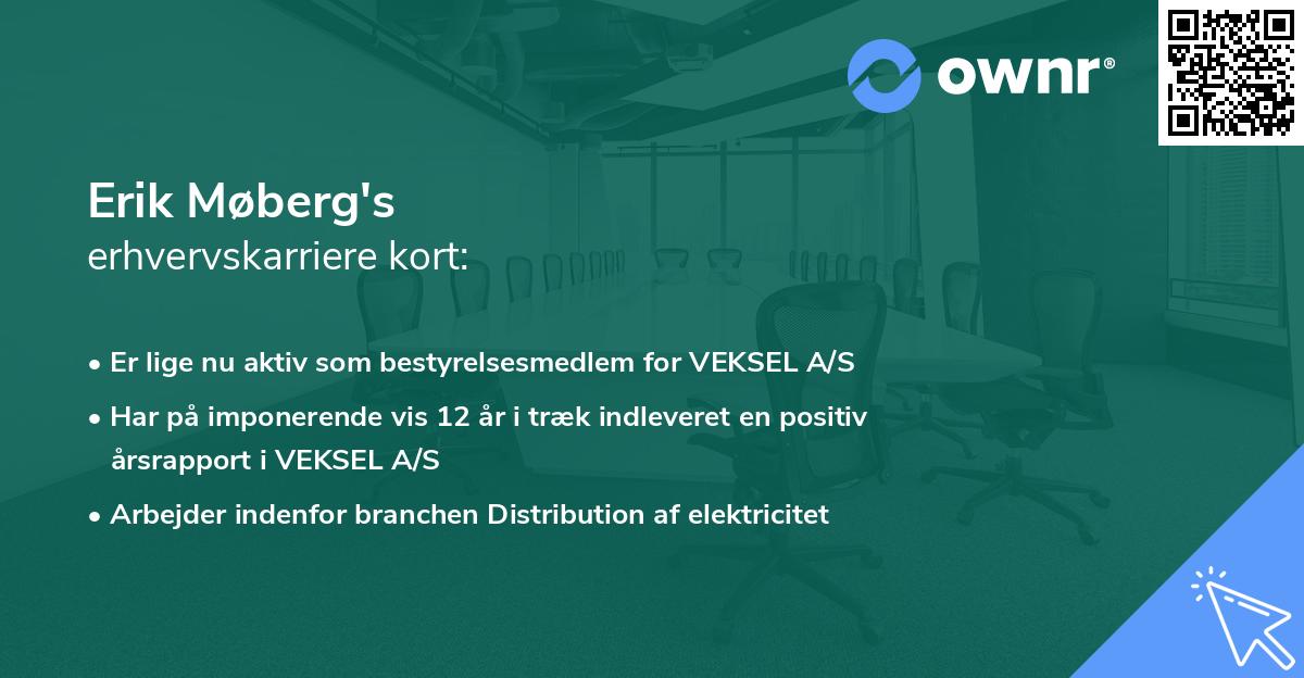 Erik Møberg's erhvervskarriere kort