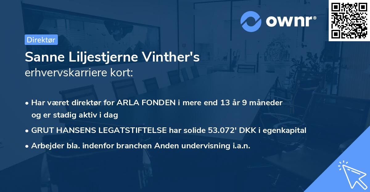 Sanne Liljestjerne Vinther's erhvervskarriere kort