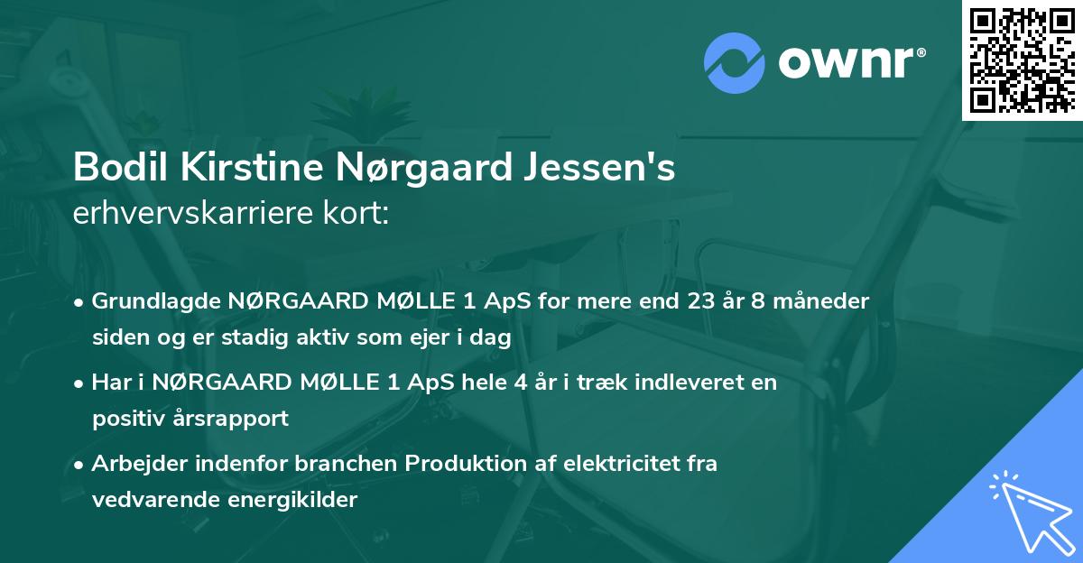 Bodil Kirstine Nørgaard Jessen's erhvervskarriere kort