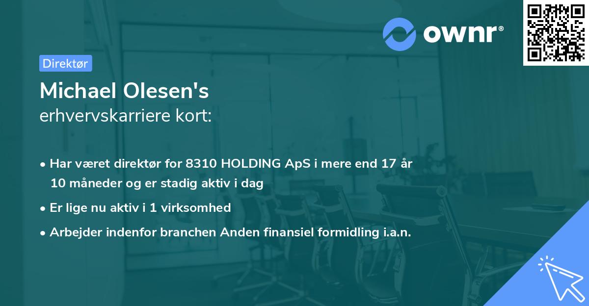 Michael Olesen's erhvervskarriere kort