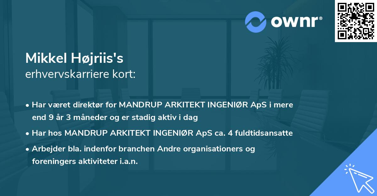 Mikkel Højriis's erhvervskarriere kort