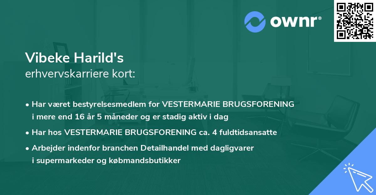 Vibeke Harild's erhvervskarriere kort