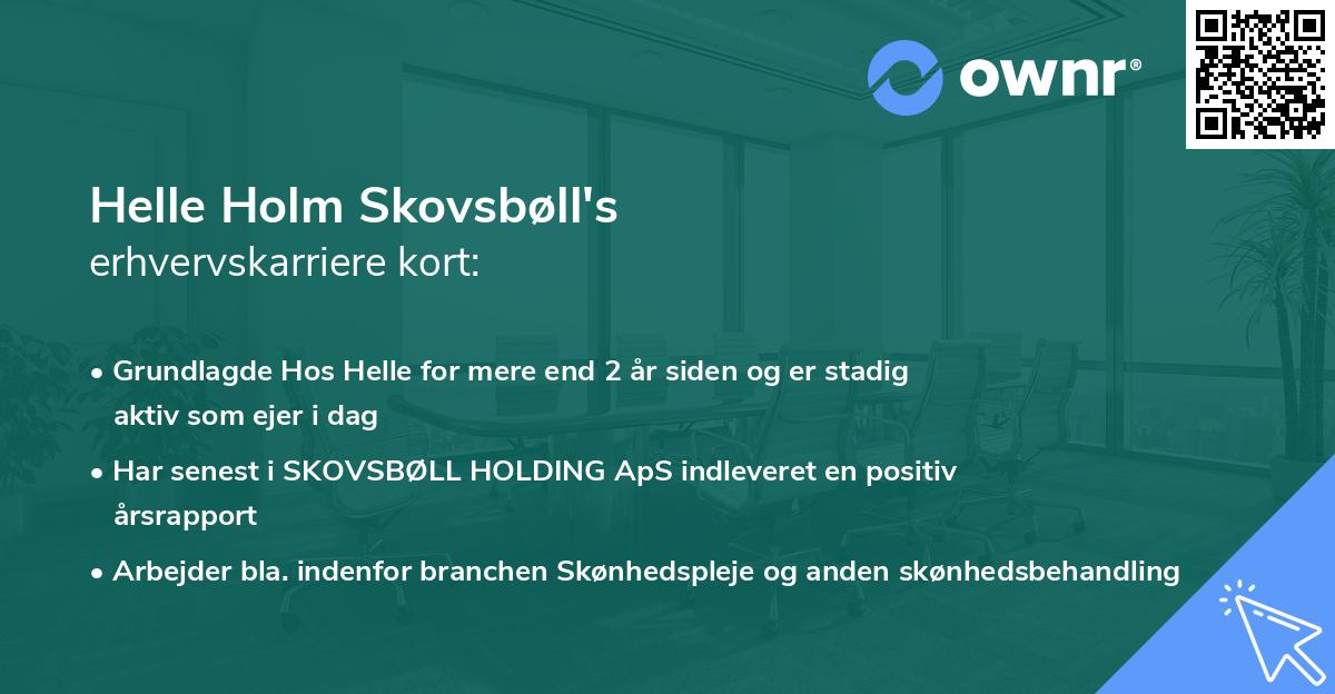 Helle Holm Skovsbøll's erhvervskarriere kort