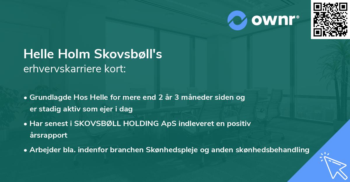 Helle Holm Skovsbøll's erhvervskarriere kort