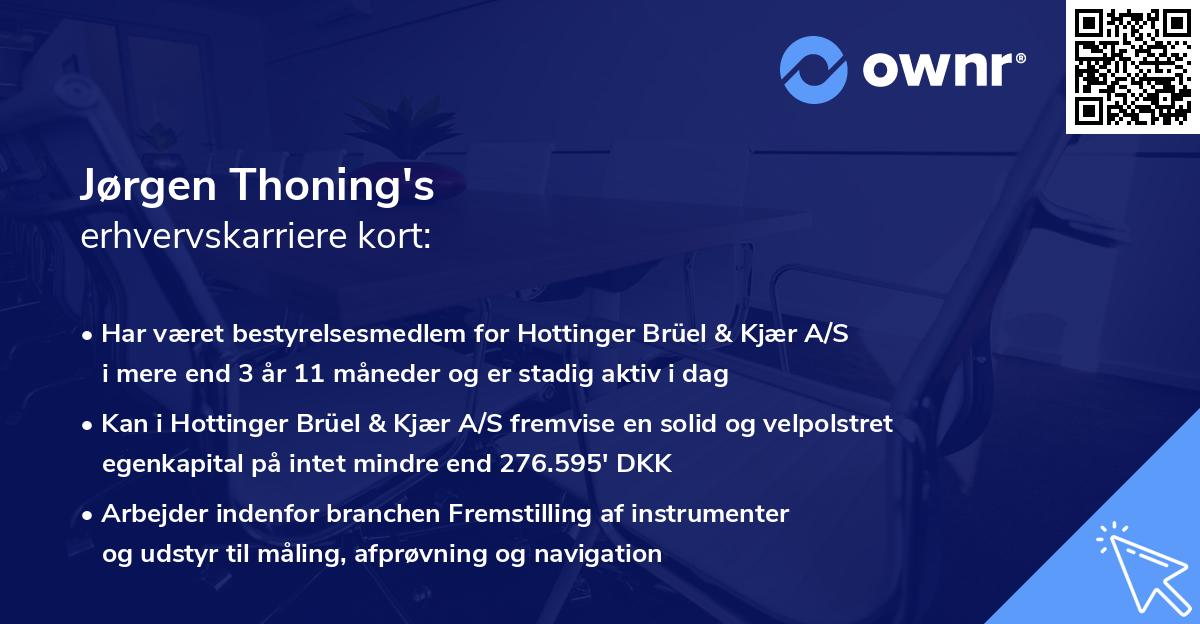 Jørgen Thoning's erhvervskarriere kort