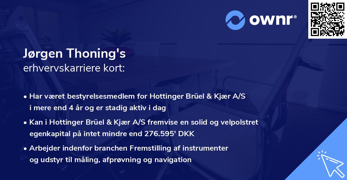 Jørgen Thoning's erhvervskarriere kort