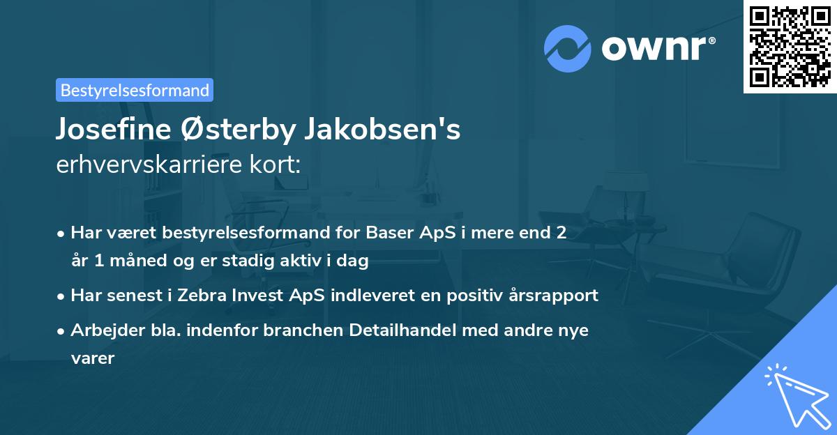 Josefine Østerby Jakobsen's erhvervskarriere kort
