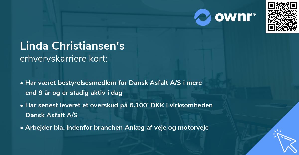 Linda Christiansen's erhvervskarriere kort