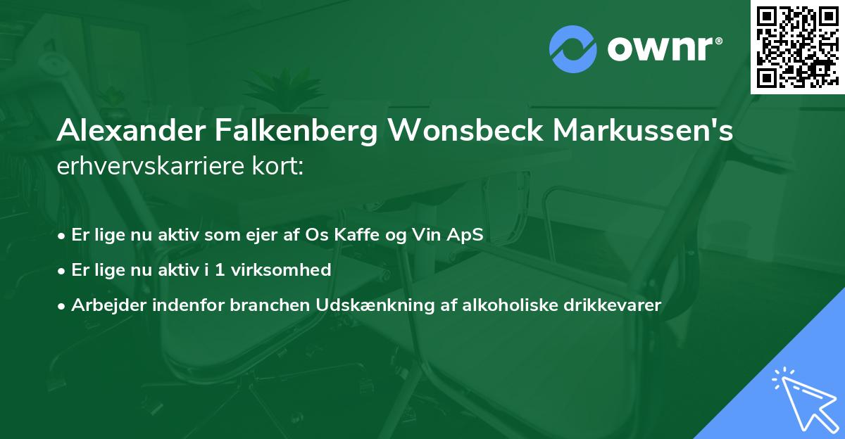 Alexander Falkenberg Wonsbeck Markussen's erhvervskarriere kort