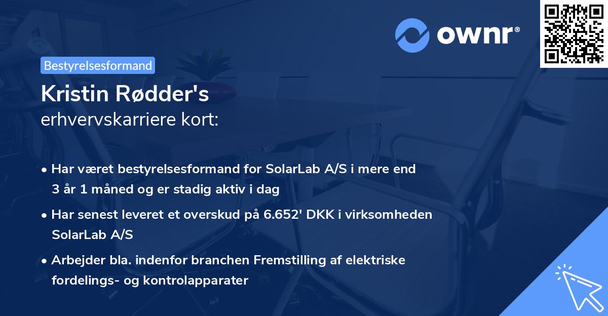Kristin Rødder's erhvervskarriere kort
