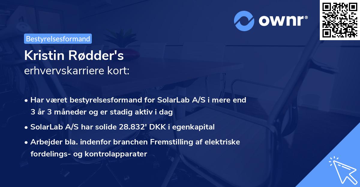 Kristin Rødder's erhvervskarriere kort