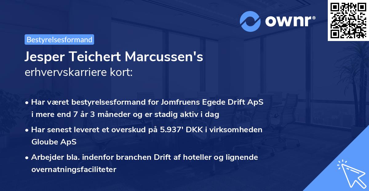 Jesper Teichert Marcussen's erhvervskarriere kort