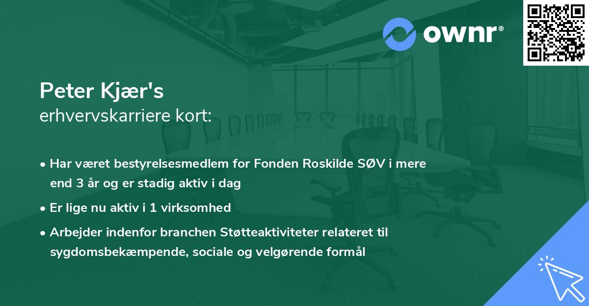 Peter Kjær's erhvervskarriere kort