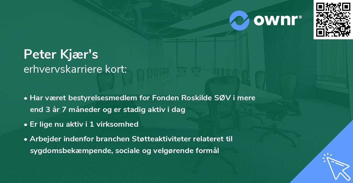 Peter Kjær's erhvervskarriere kort