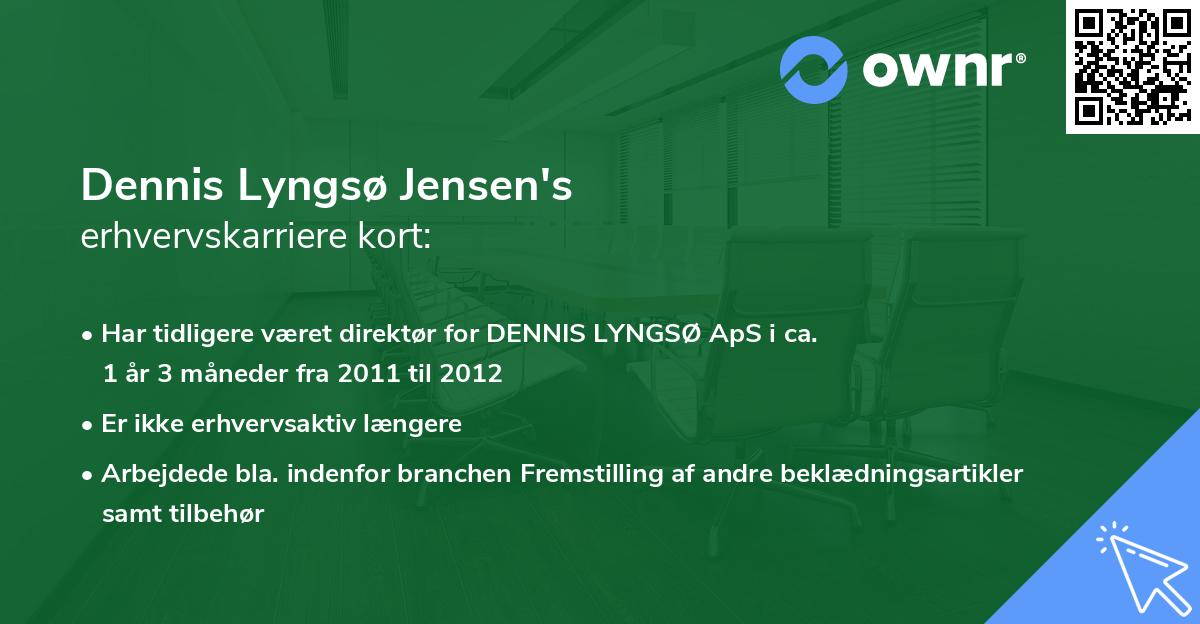 Dennis Lyngsø Jensen's erhvervskarriere kort