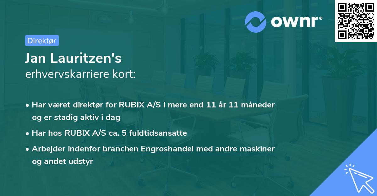 Jan Lauritzen's erhvervskarriere kort