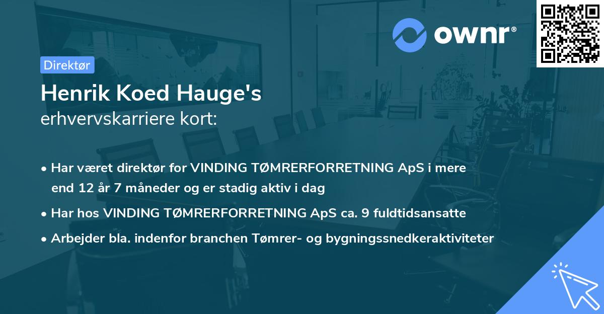 Henrik Koed Hauge's erhvervskarriere kort