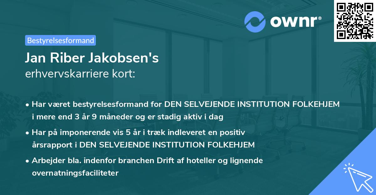 Jan Riber Jakobsen's erhvervskarriere kort
