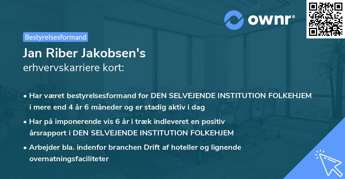 Jan Riber Jakobsen's erhvervskarriere kort