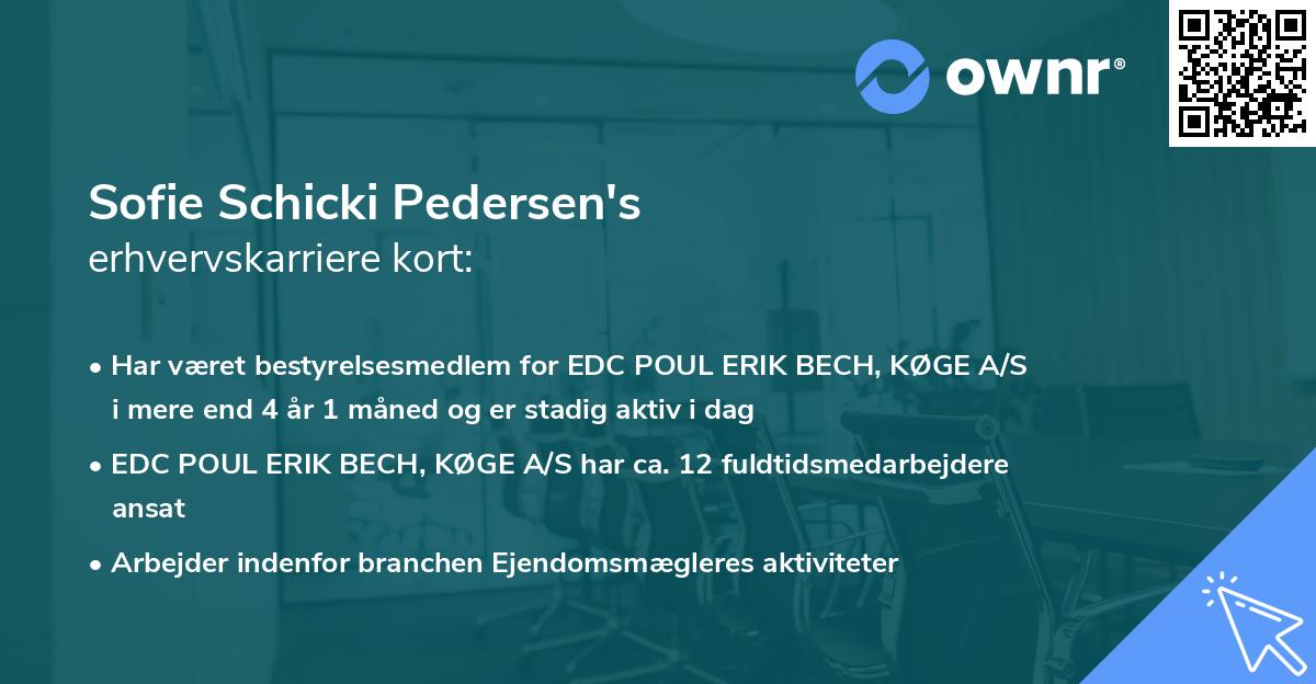 Sofie Schicki Pedersen's erhvervskarriere kort