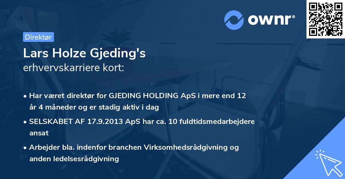 Lars Holze Gjeding's erhvervskarriere kort