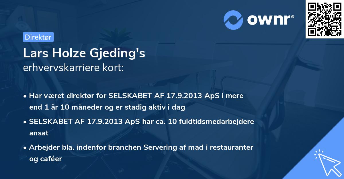 Lars Holze Gjeding's erhvervskarriere kort