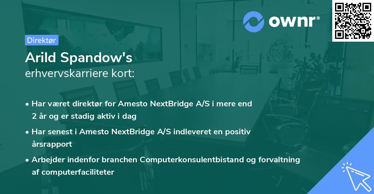 Arild Spandow's erhvervskarriere kort