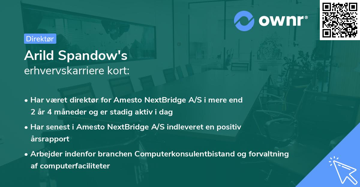 Arild Spandow's erhvervskarriere kort