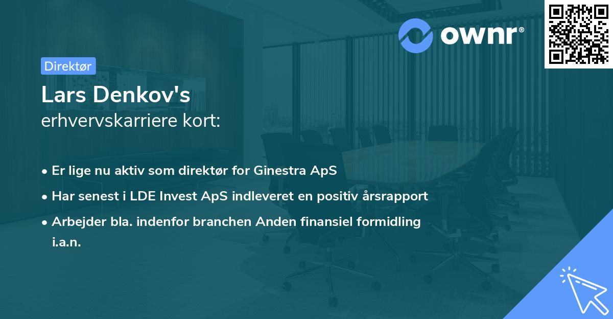 Lars Denkov's erhvervskarriere kort