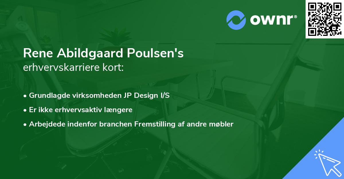 Rene Abildgaard Poulsen's erhvervskarriere kort