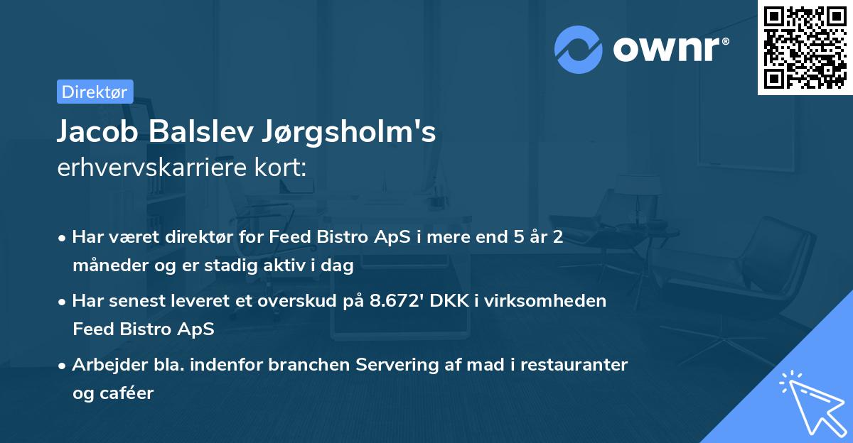 Jacob Balslev Jørgsholm's erhvervskarriere kort