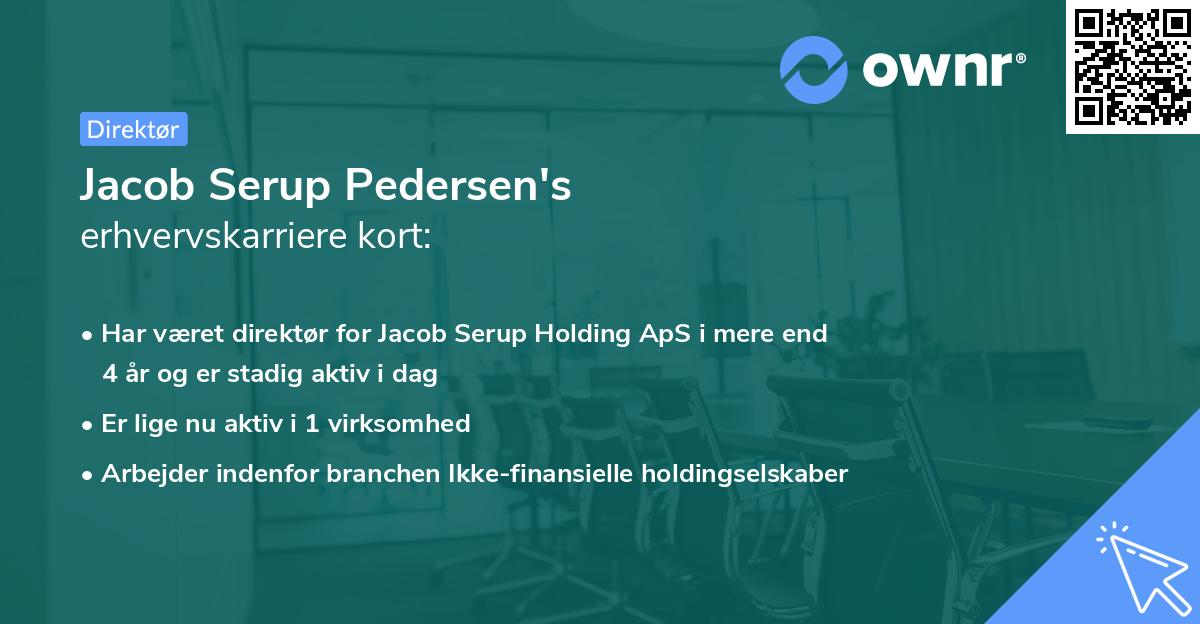 Jacob Serup Pedersen's erhvervskarriere kort
