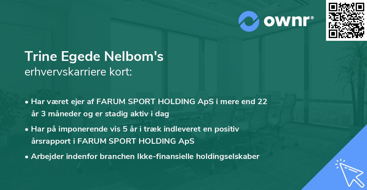 Trine Egede Nelbom's erhvervskarriere kort