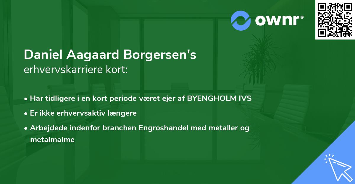 Daniel Aagaard Borgersen's erhvervskarriere kort