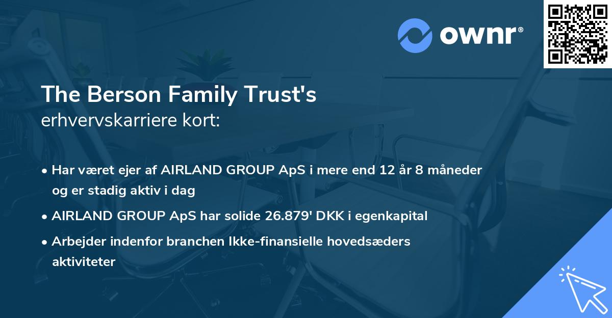 The Berson Family Trust's erhvervskarriere kort