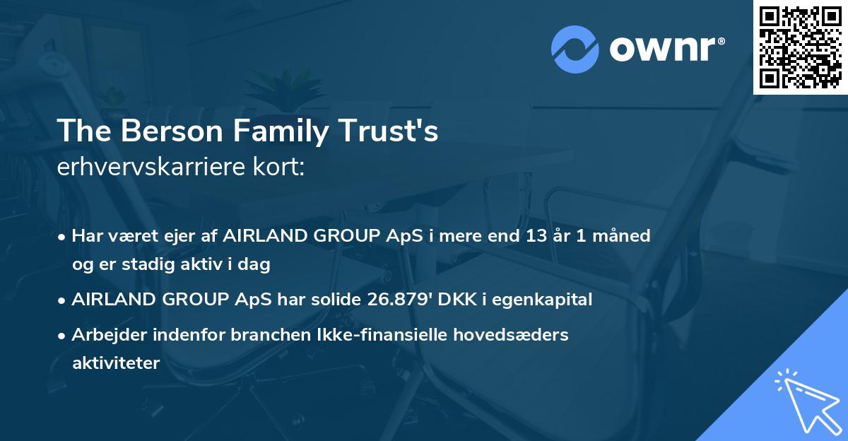 The Berson Family Trust's erhvervskarriere kort