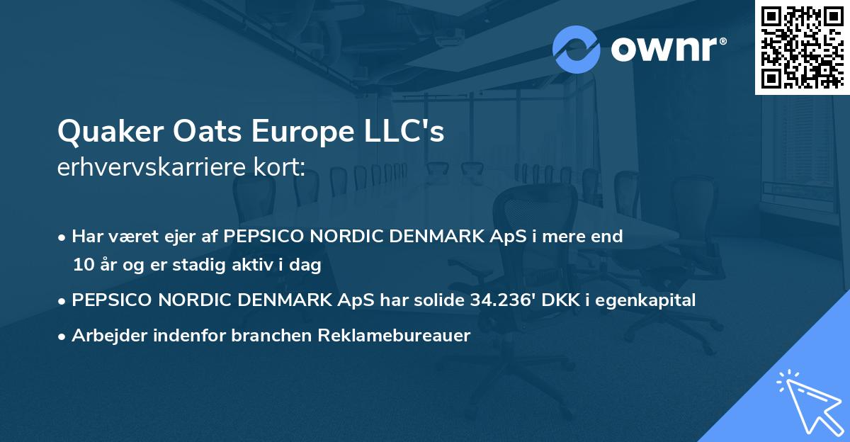 Quaker Oats Europe LLC's erhvervskarriere kort