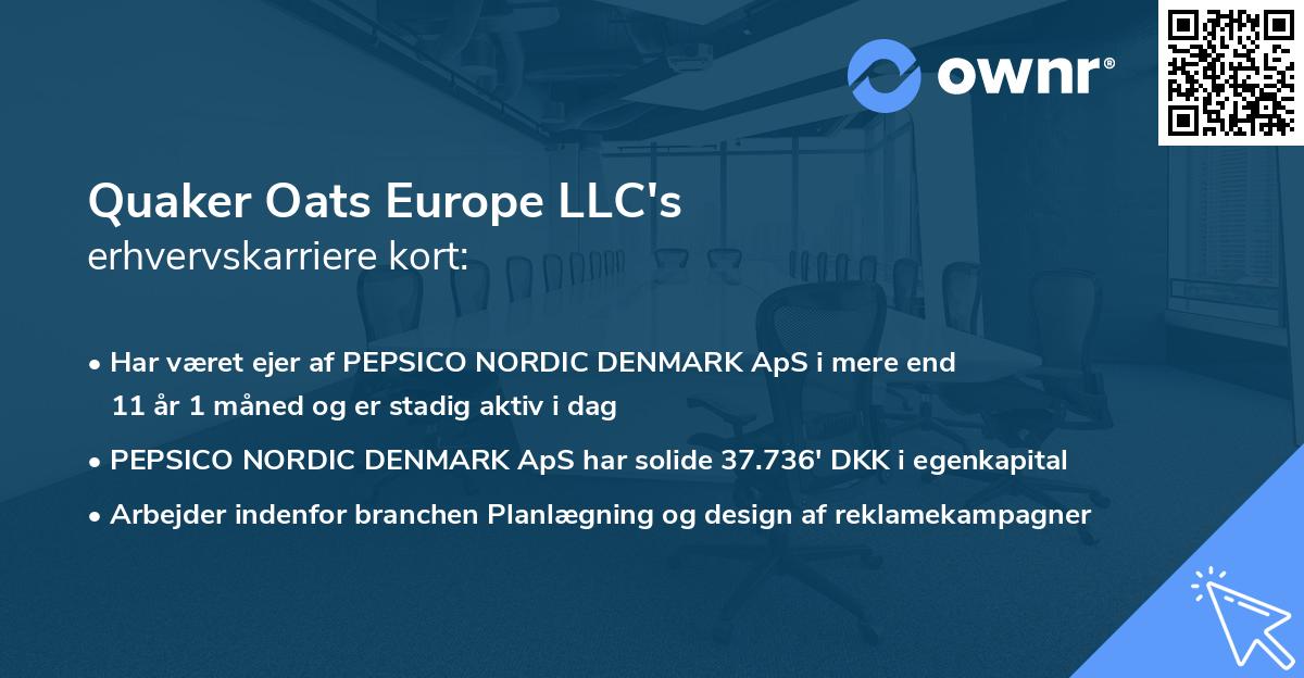 Quaker Oats Europe LLC's erhvervskarriere kort