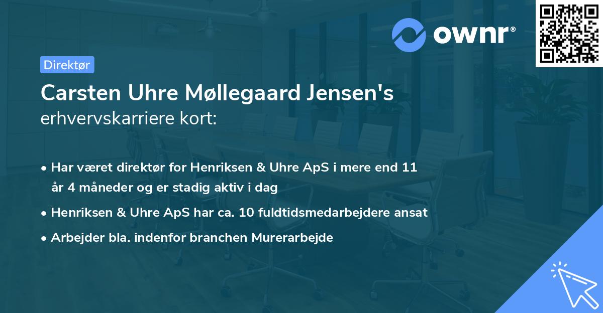 Carsten Uhre Møllegaard Jensen's erhvervskarriere kort