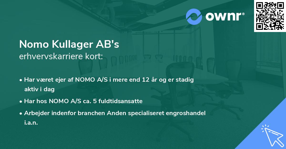 Nomo Kullager AB's erhvervskarriere kort