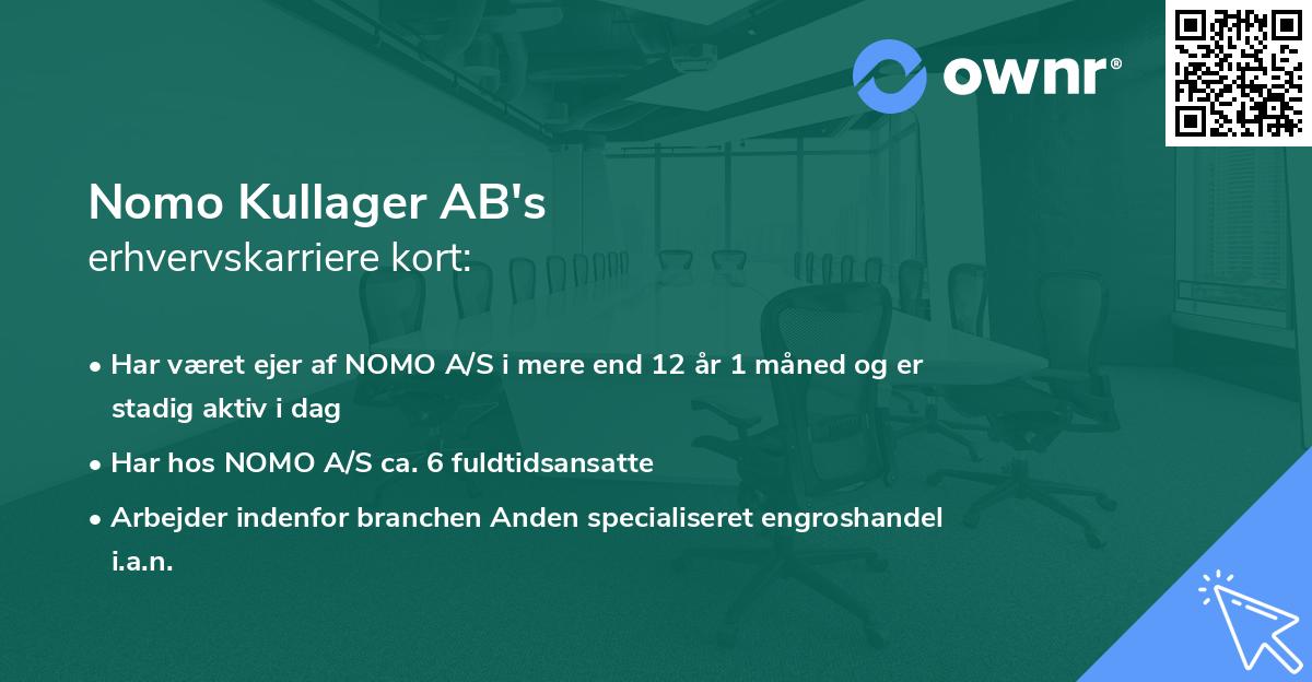 Nomo Kullager AB's erhvervskarriere kort