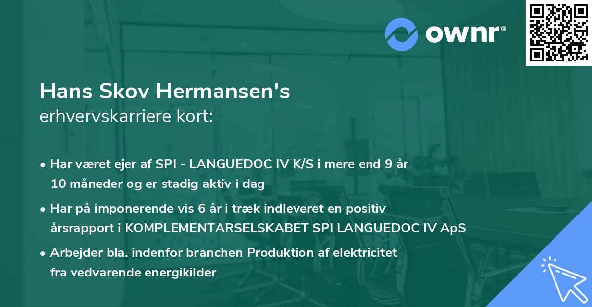 Hans Skov Hermansen's erhvervskarriere kort