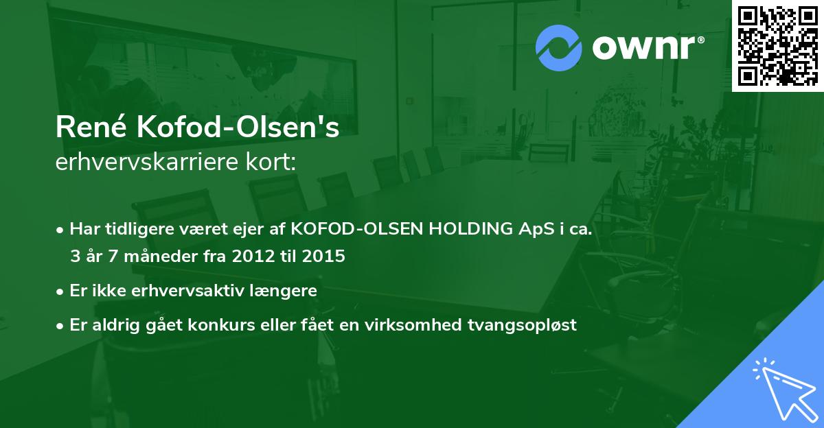 René Kofod-Olsen's erhvervskarriere kort