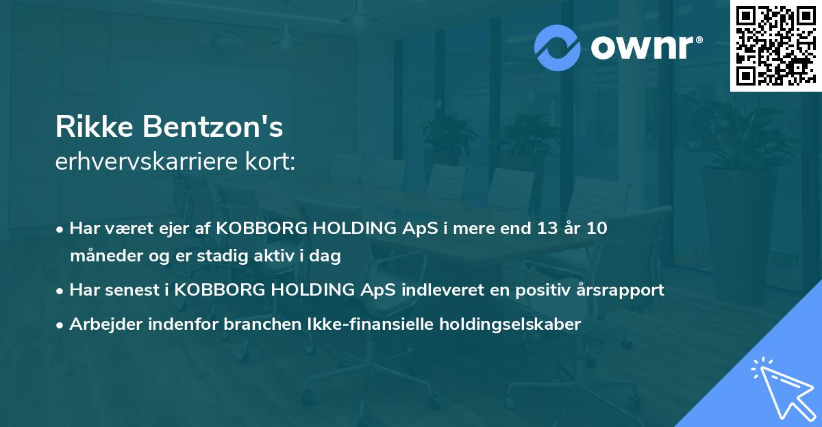 Rikke Bentzon's erhvervskarriere kort