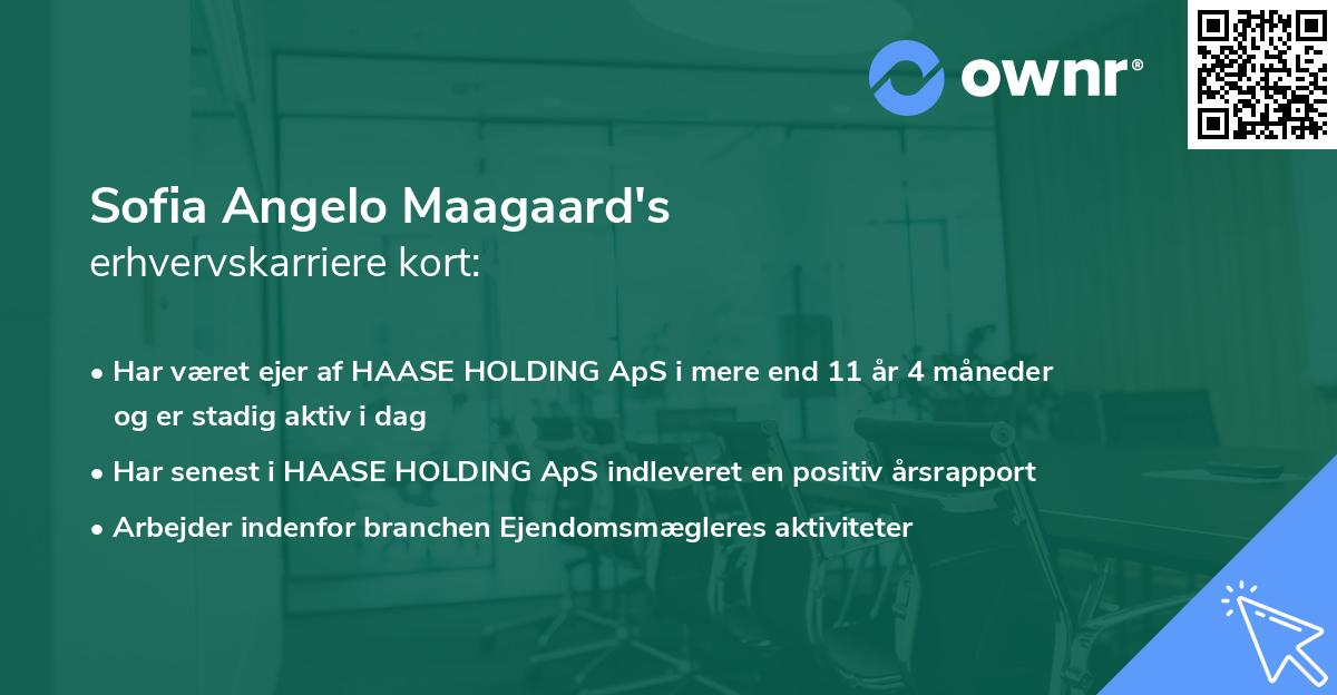 Sofia Angelo Maagaard's erhvervskarriere kort