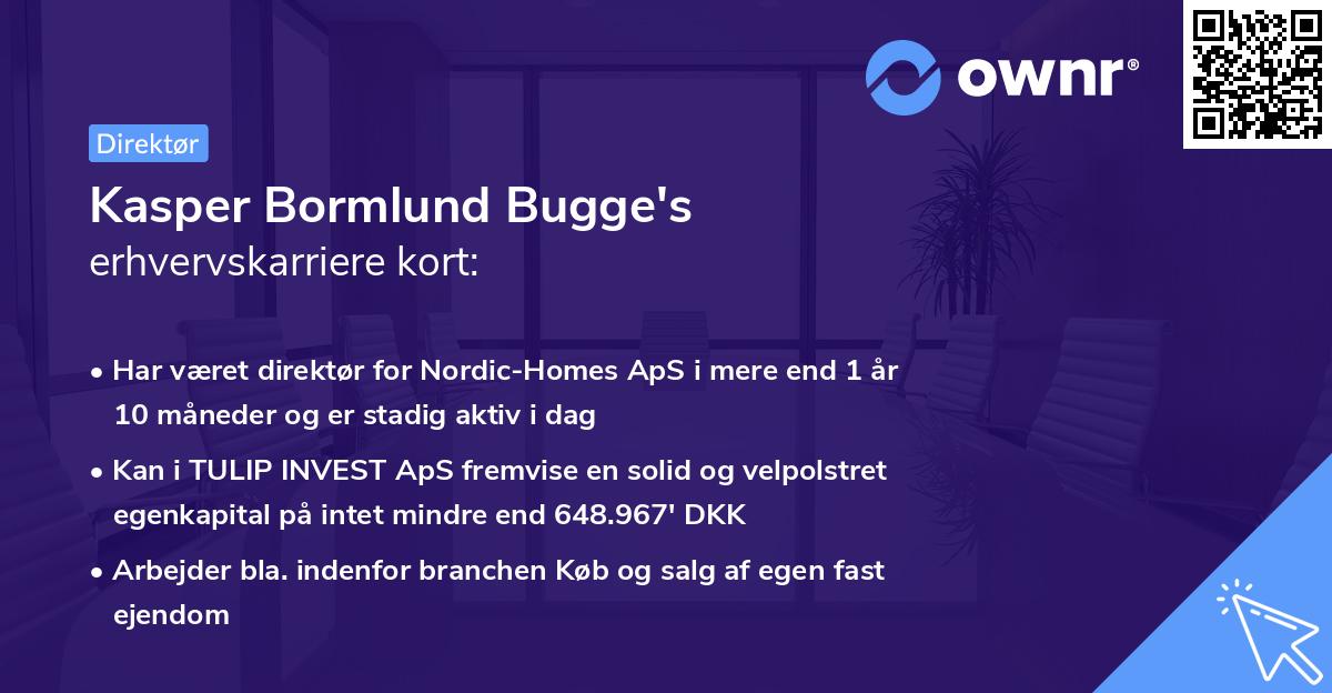 Kasper Bormlund Bugge's erhvervskarriere kort